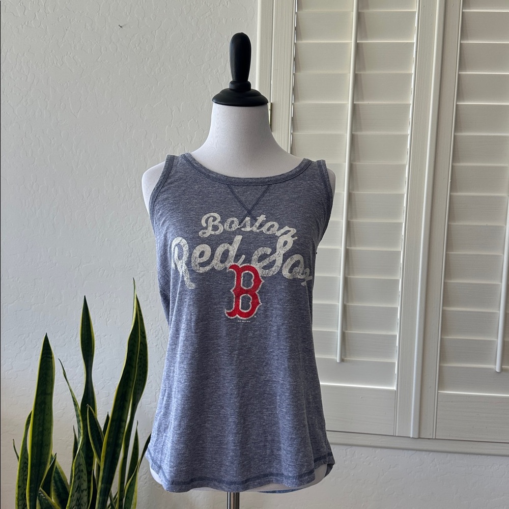 SIZE L~BOSTON RED SOX BASEBALL TANK TOP~SHIRT IS BY TOUCH~SOFT RED WHITE & BLUE